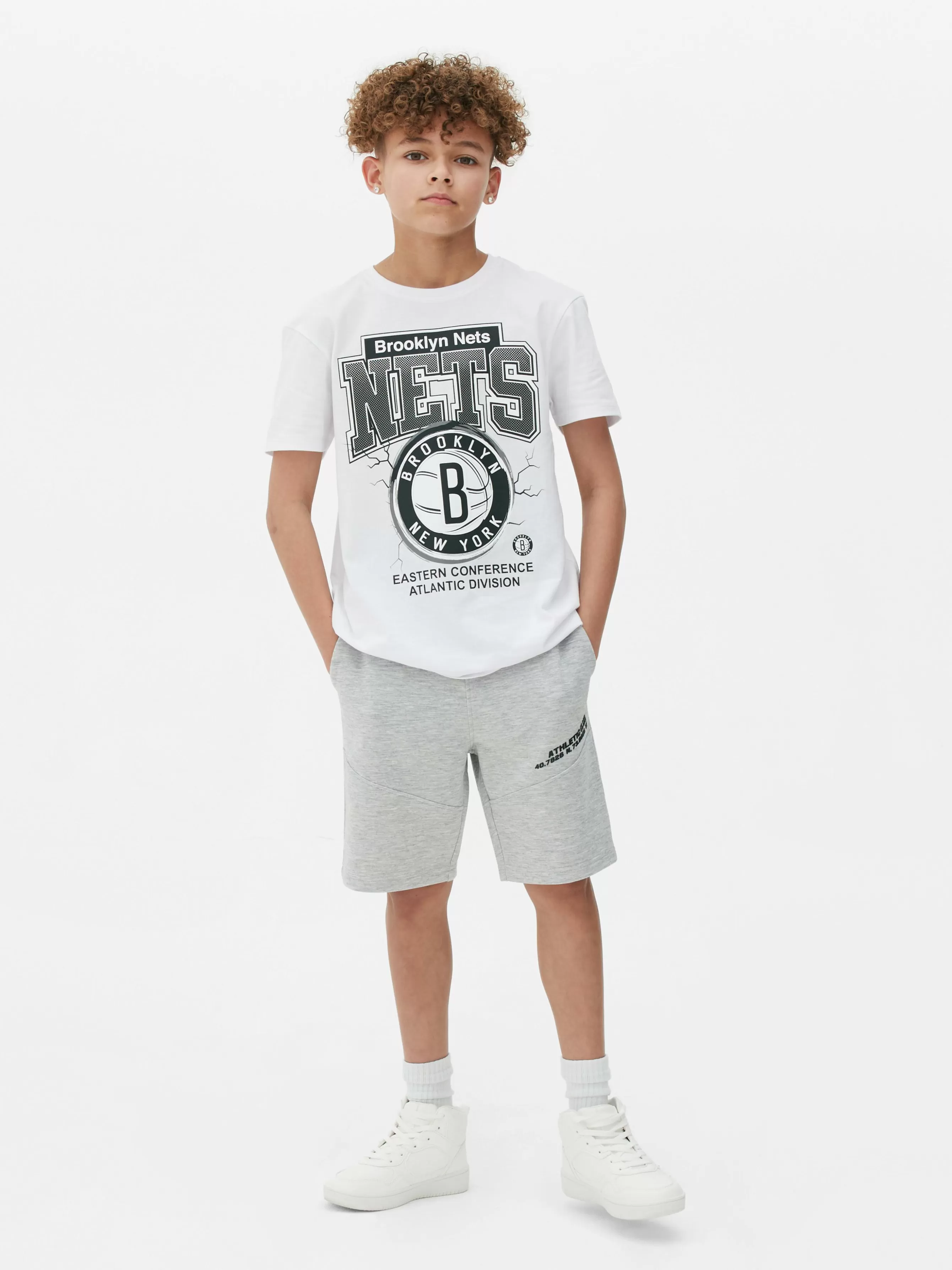 Fashion Primark T-shirt NBA Brooklyn Nets Blanc