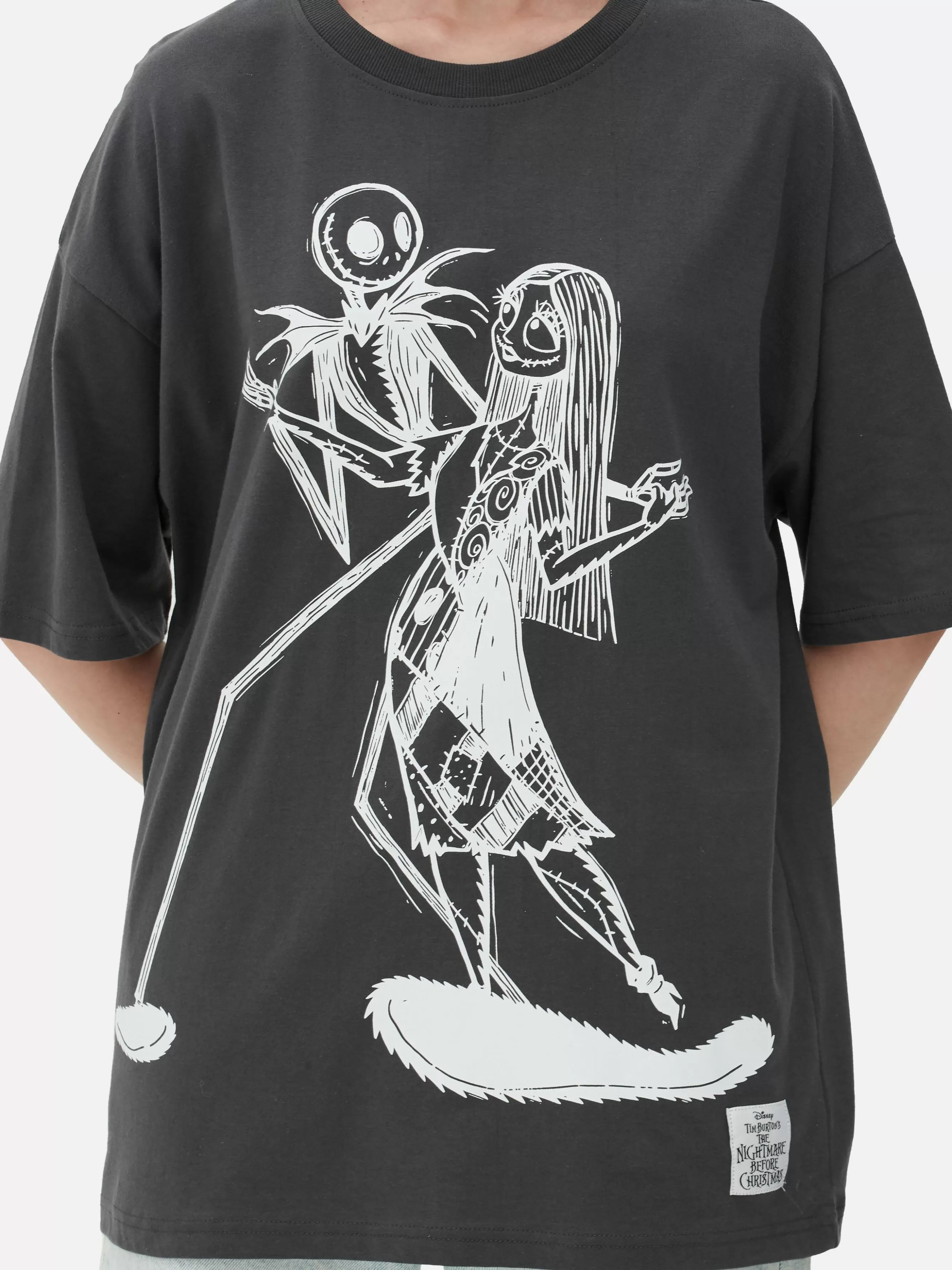 Fashion Primark T-shirt Oversize Disney L’Étrange Noël De Monsieur Jack De Tim Burton Anthracite