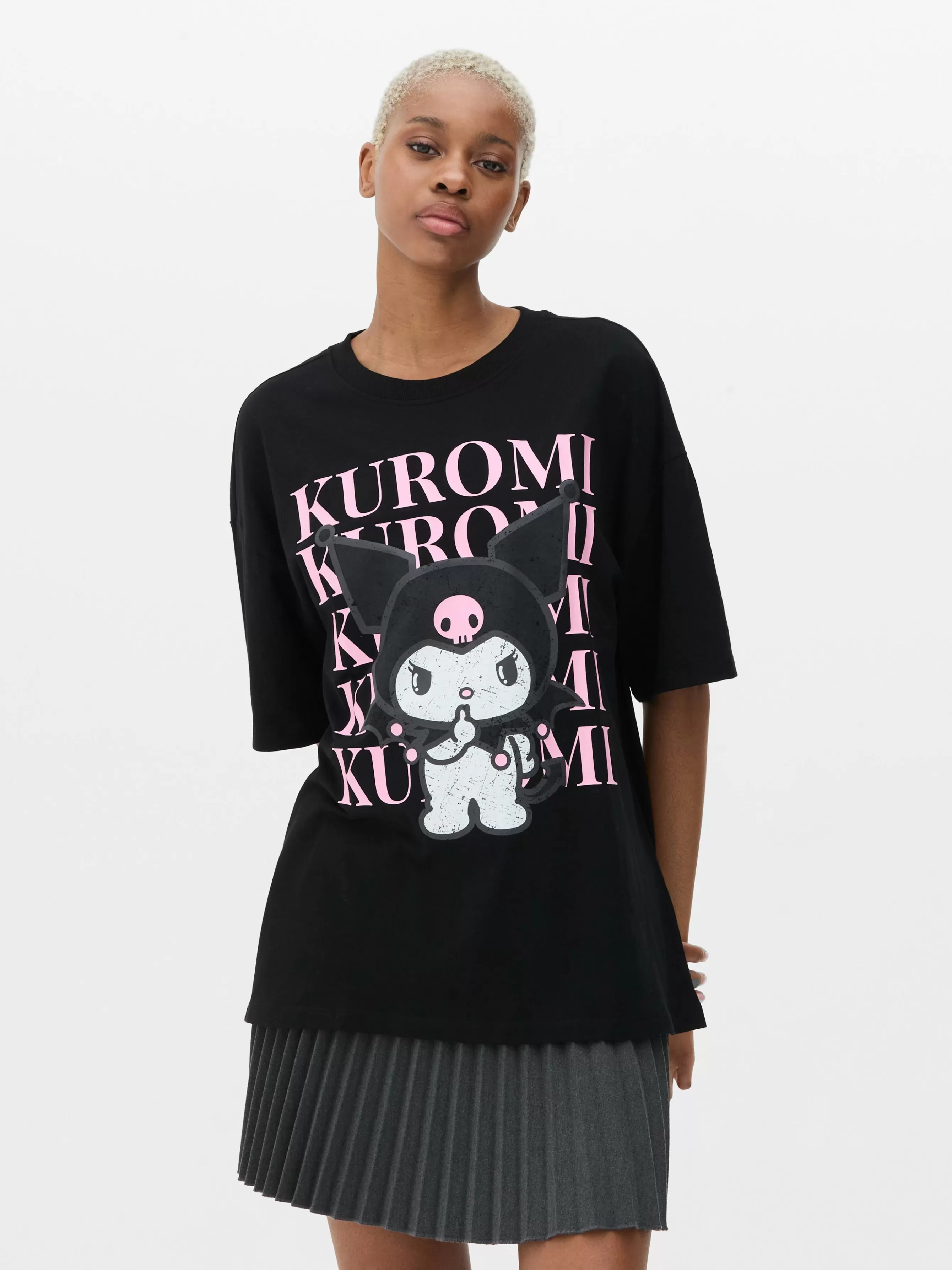 New Primark T-shirt Oversize Hello Kitty Kuromi Noir