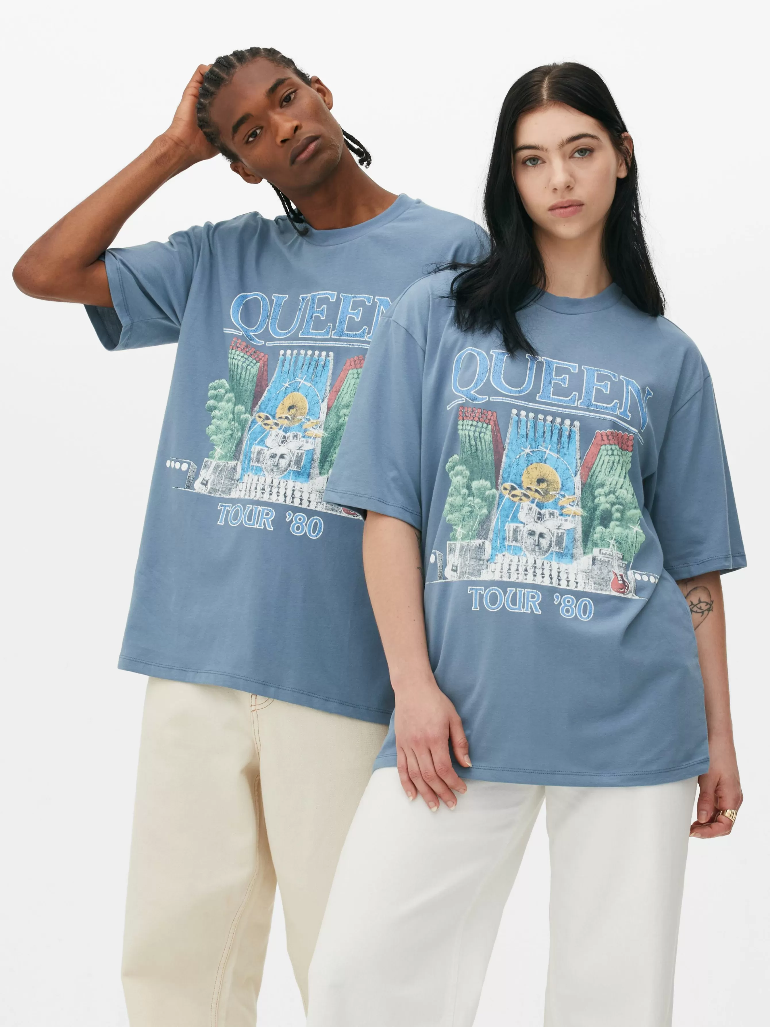 Hot Primark T-shirt Queen Tour Bleu