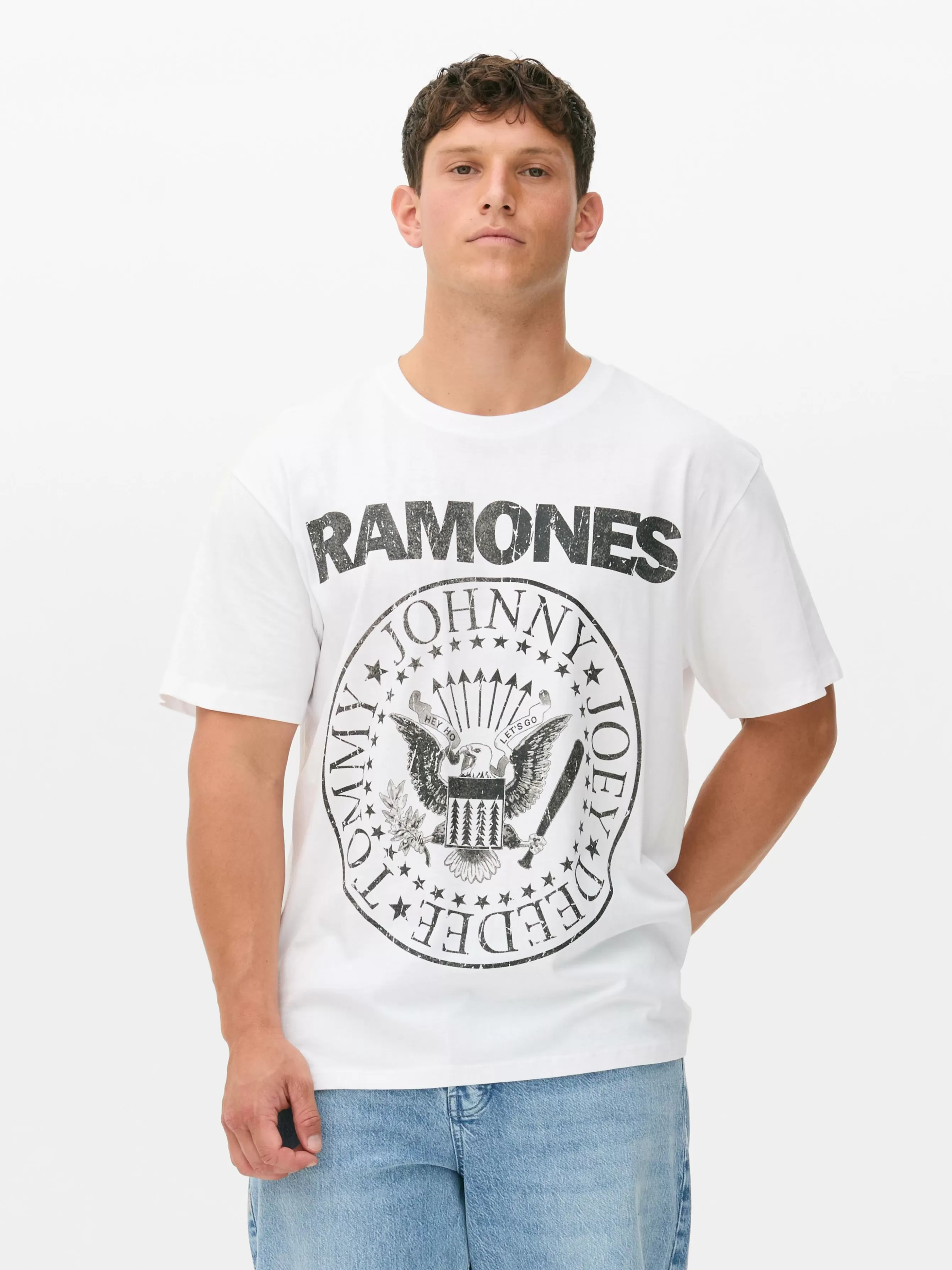 Online Primark T-shirt Ramones Tour Blanc