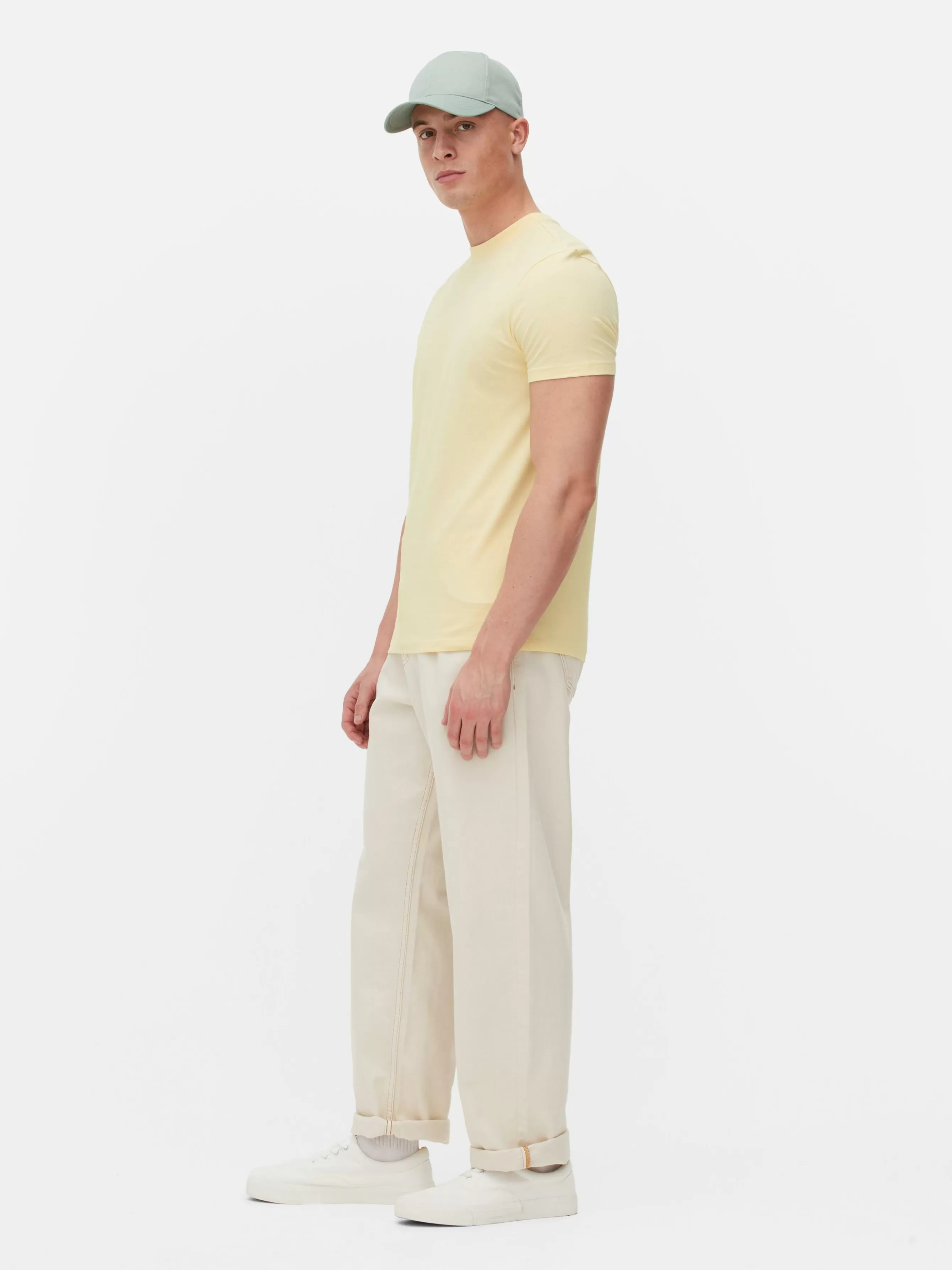 Flash Sale Primark T-shirt Stretch Classique Jaune