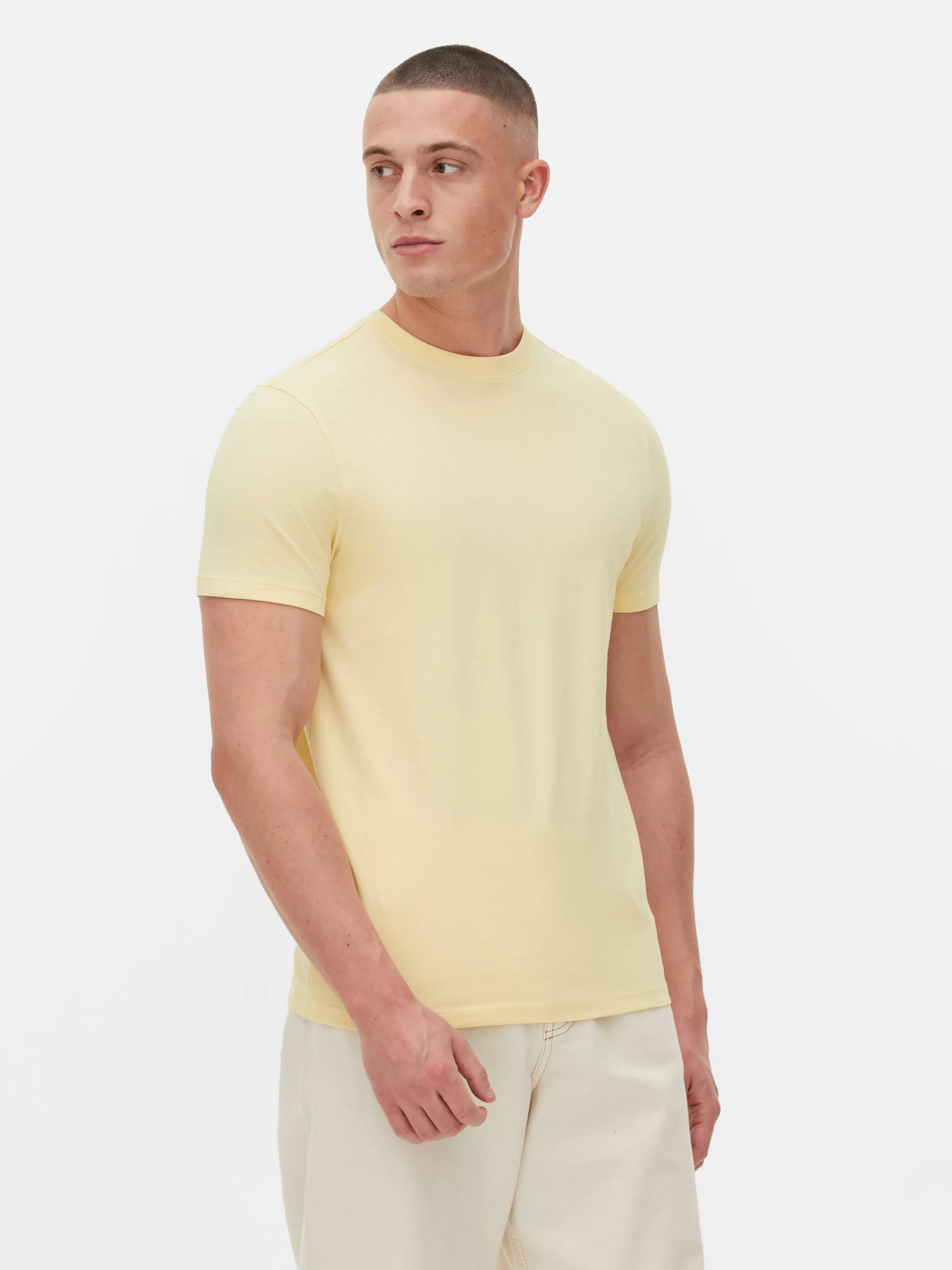 Flash Sale Primark T-shirt Stretch Classique Jaune