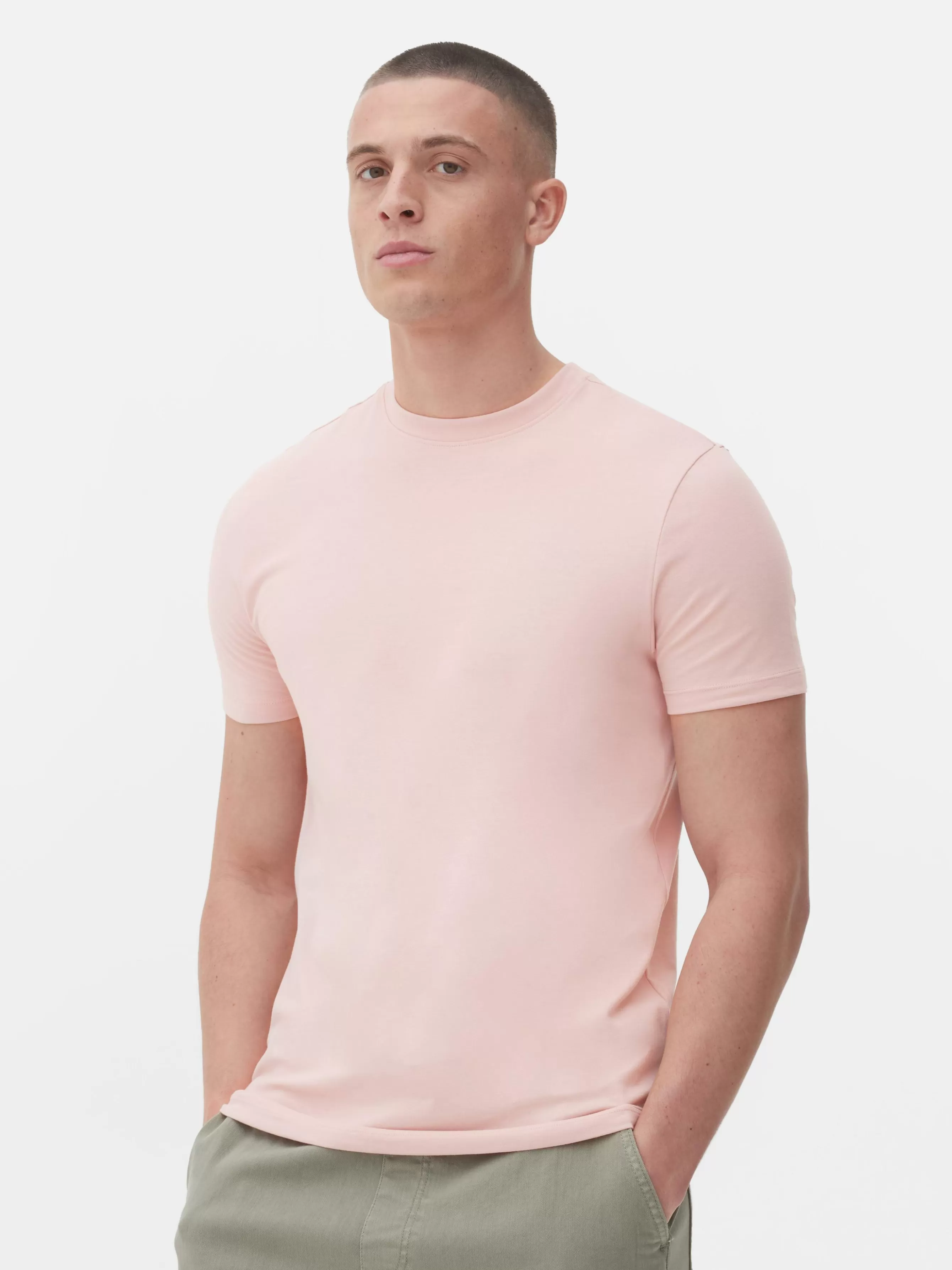 Shop Primark T-shirt Stretch Classique Rose