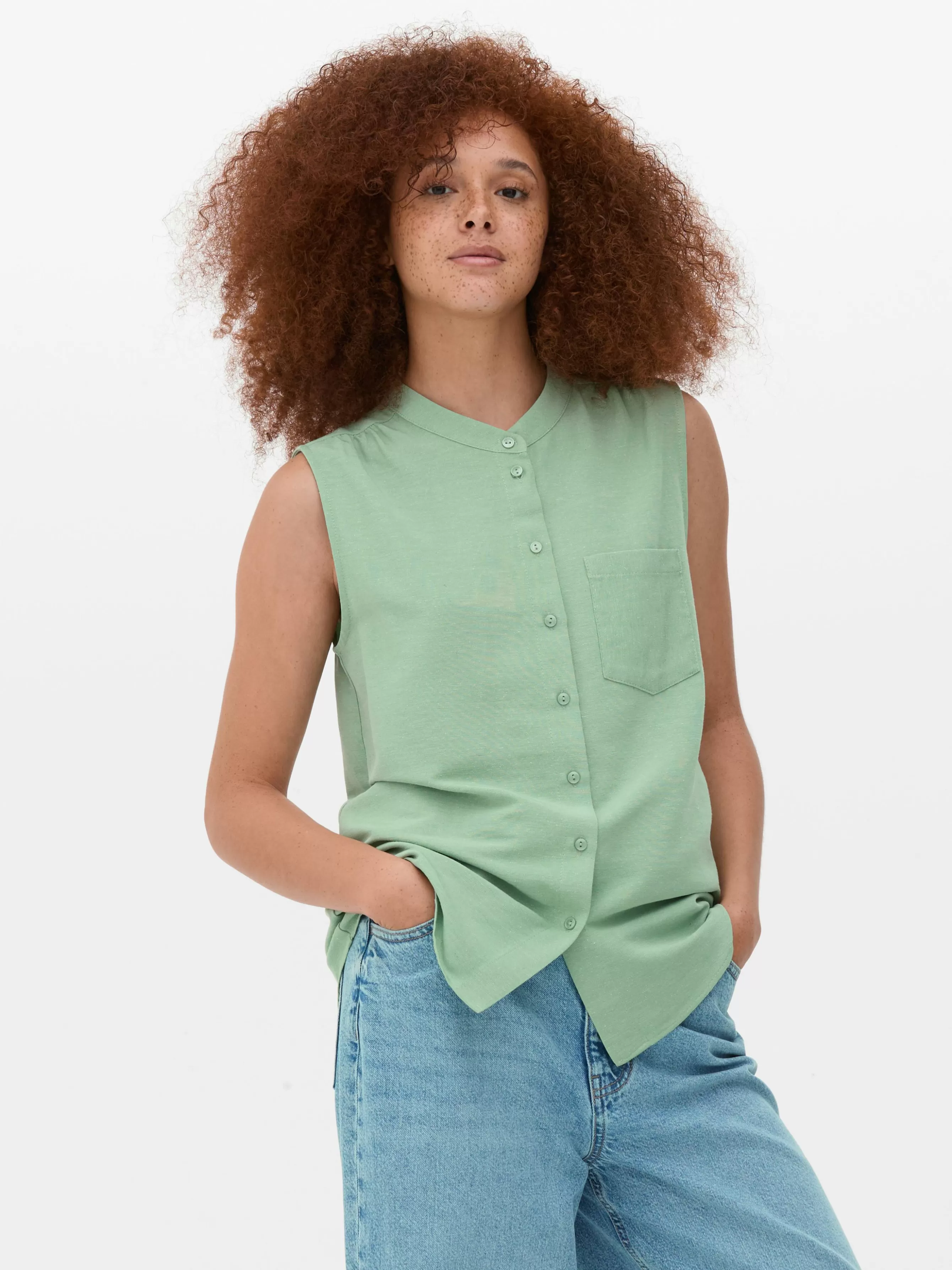 Fashion Primark Tunique Sans Manches Vert