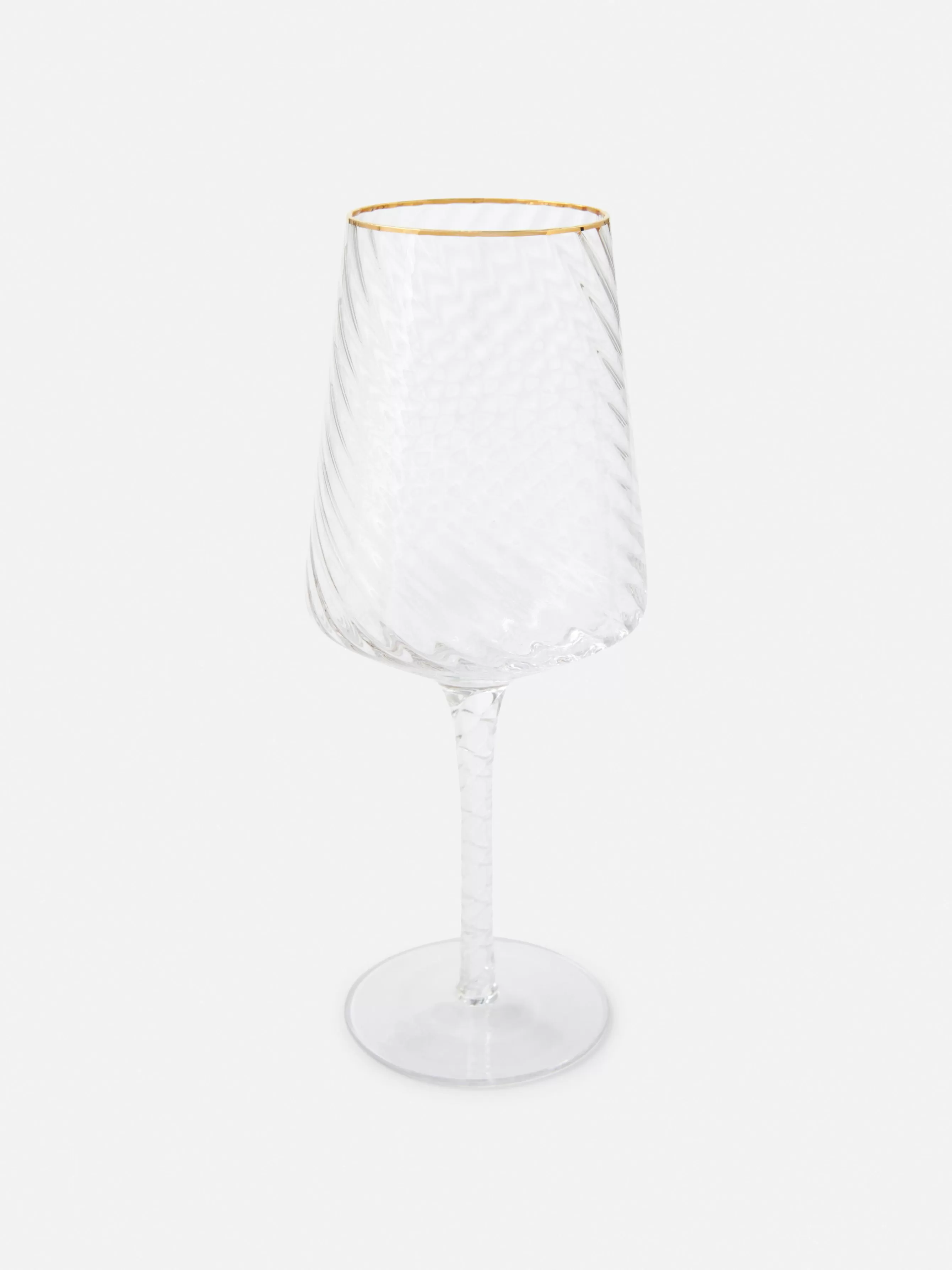 New Primark Verre à Vin Tourbillon Transparent