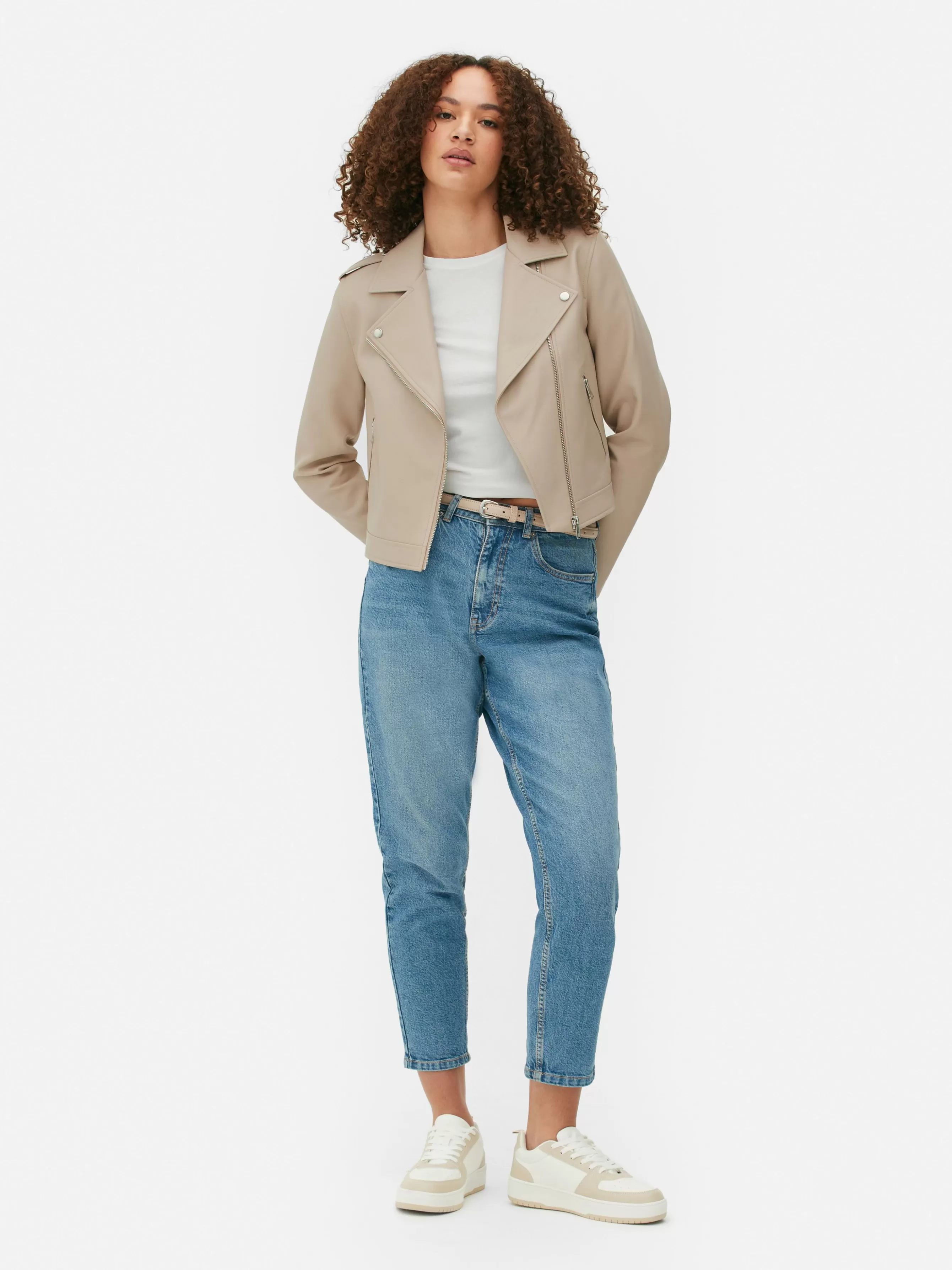 Outlet Primark Veste Motard En Simili Cuir Essential Nude