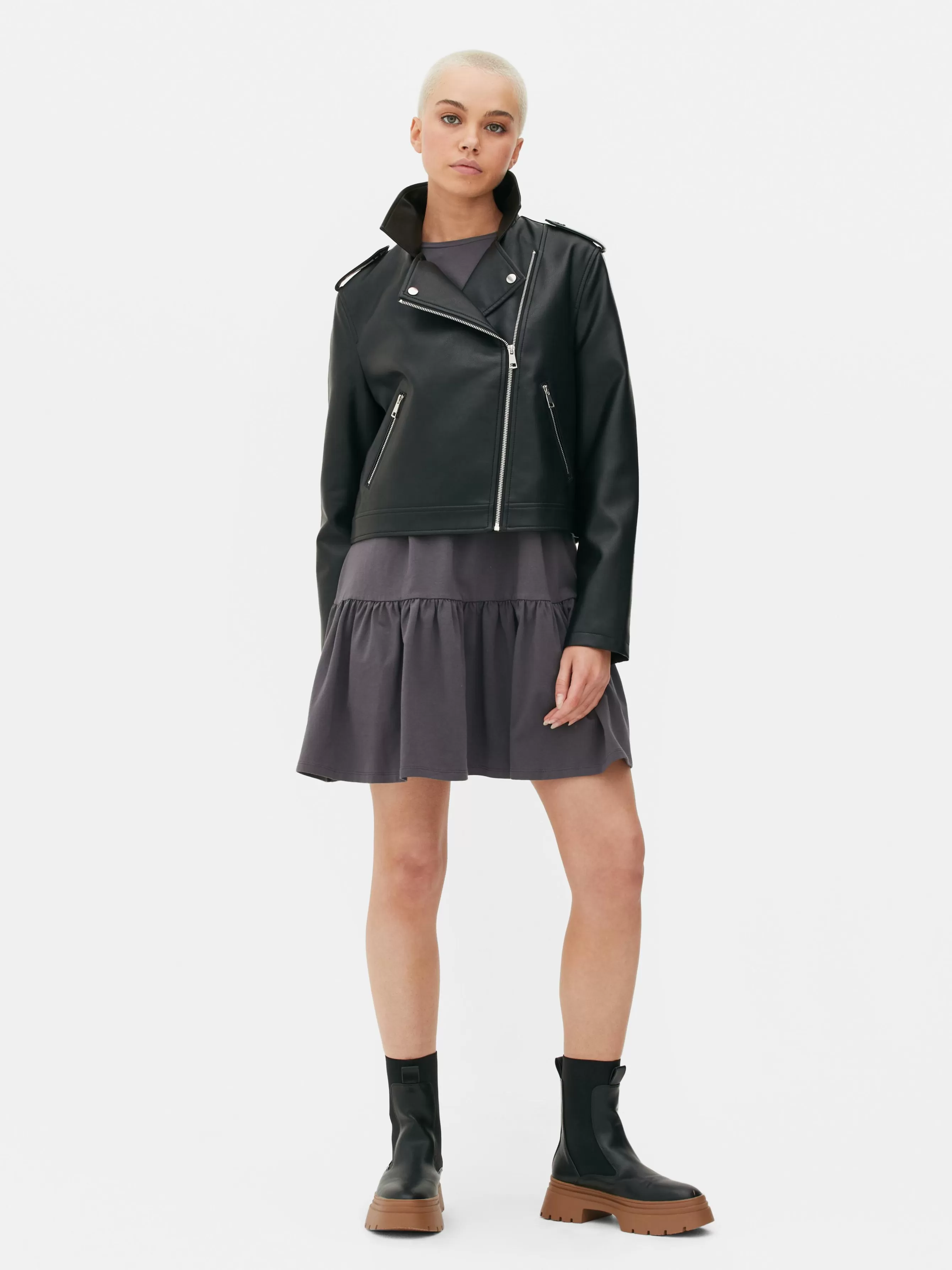 Flash Sale Primark Veste Motard En Simili Cuir Essential Noir