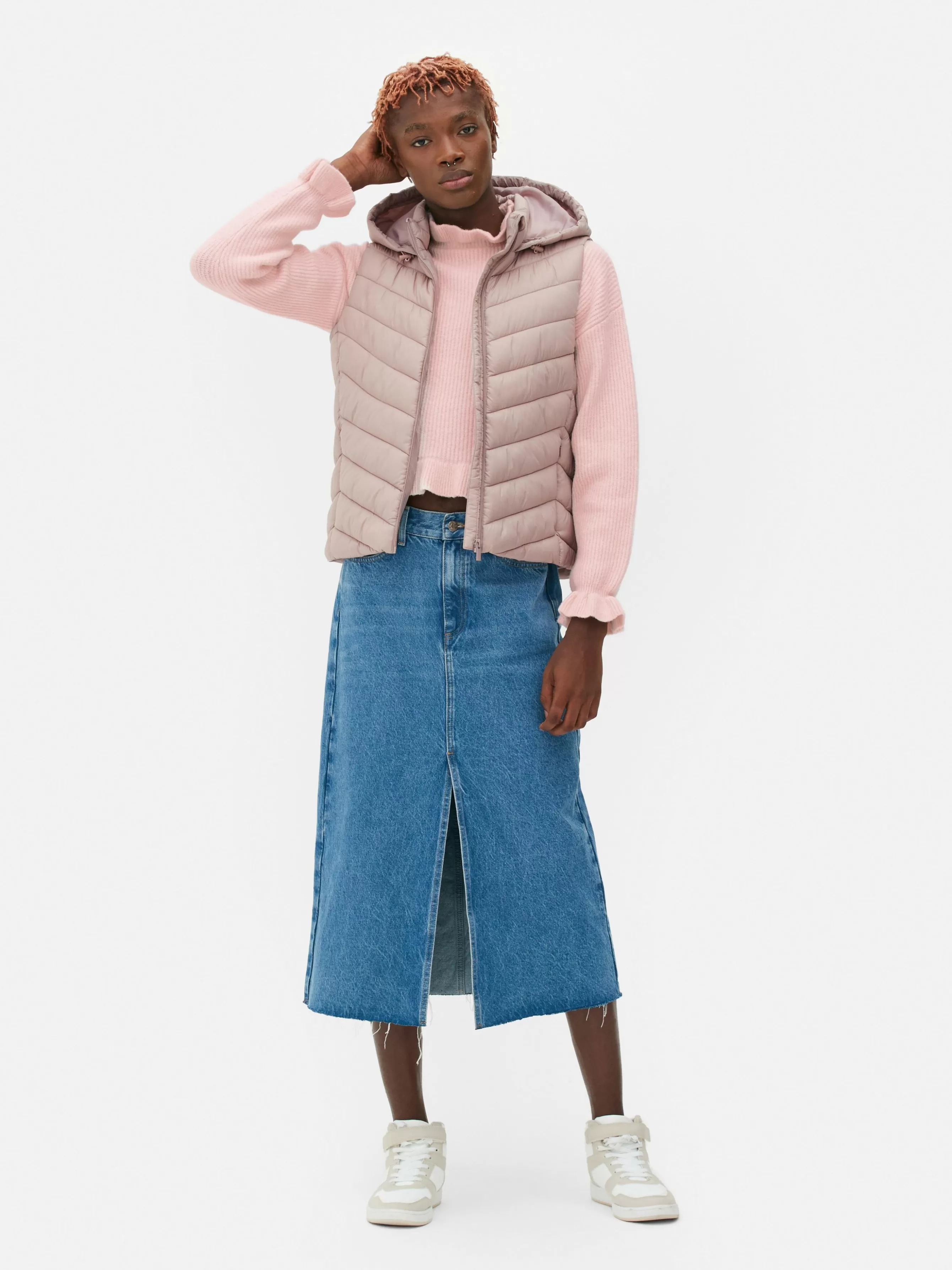 Best Sale Primark Veste Sans Manche à Capuche Rose