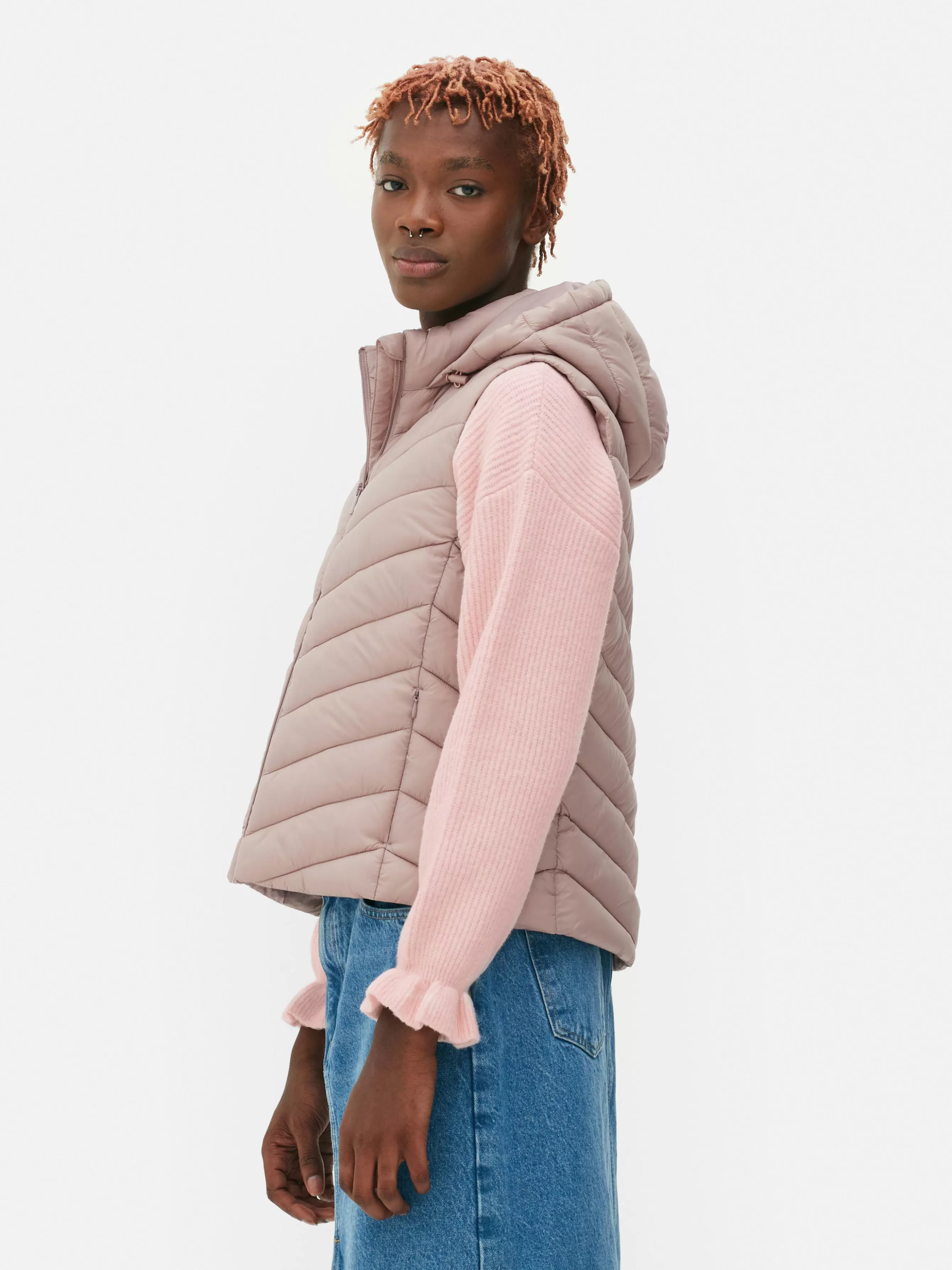 Best Sale Primark Veste Sans Manche à Capuche Rose