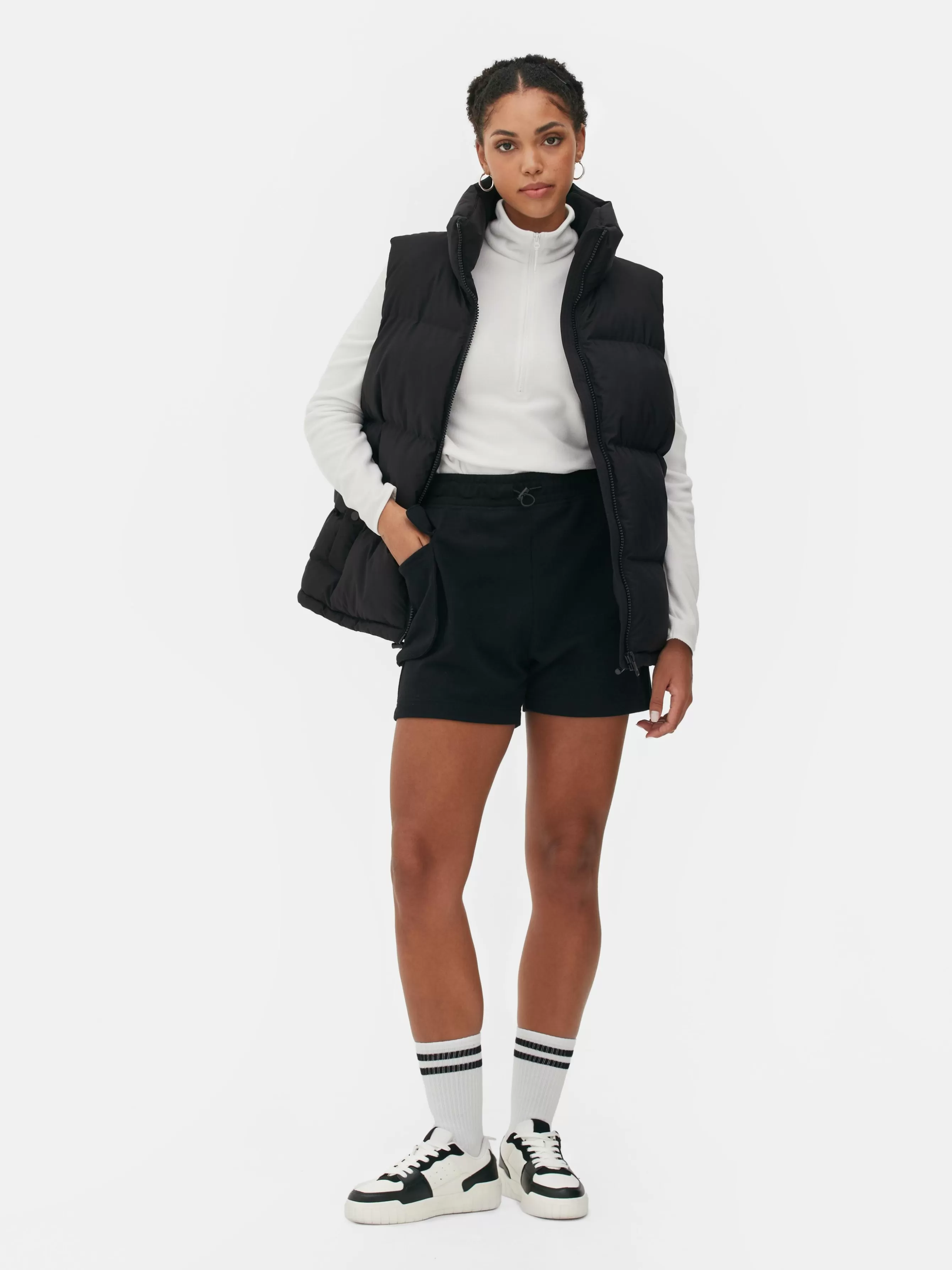 New Primark Veste Sans Manche Matelassée à Col Cheminée Noir