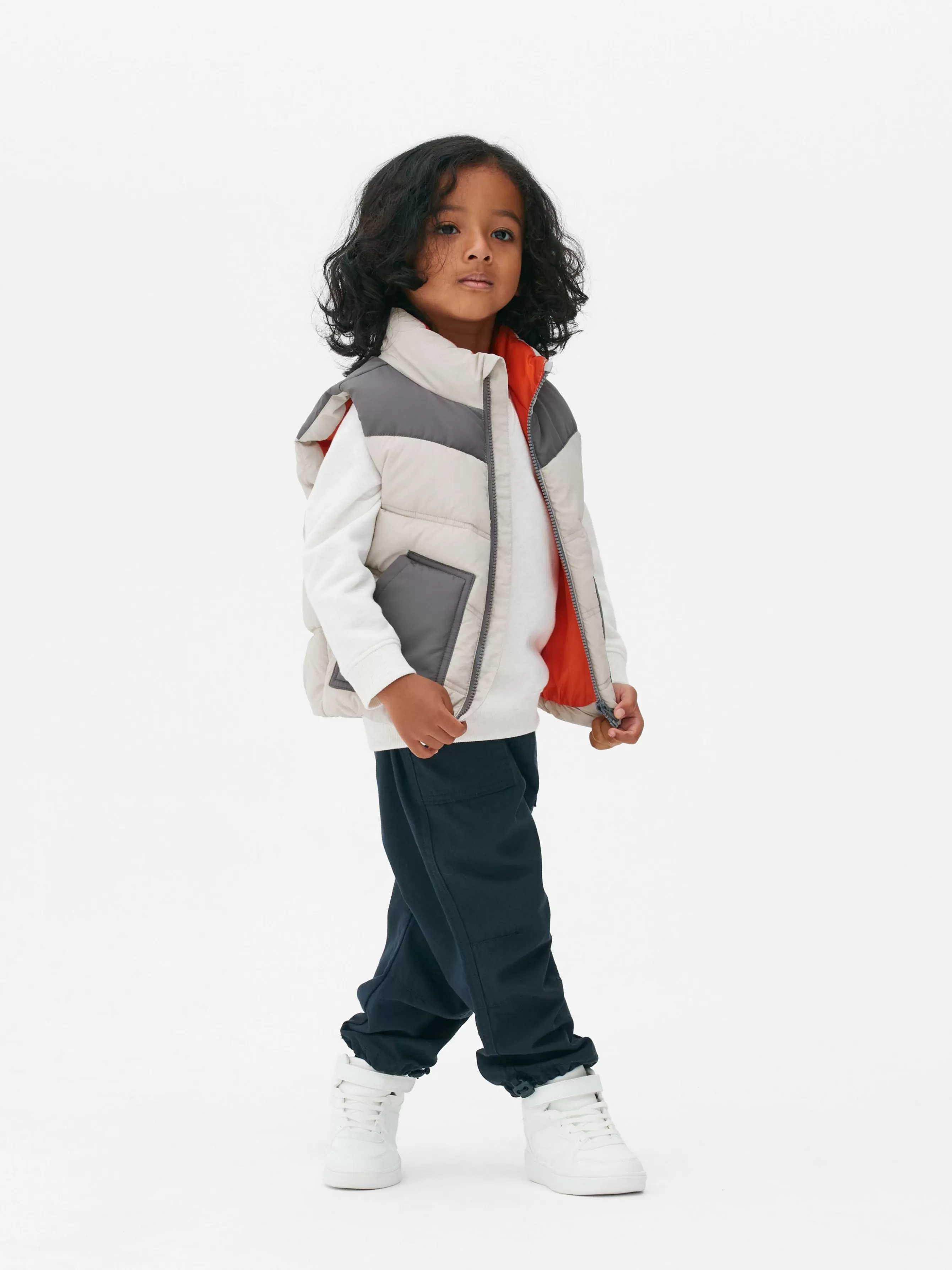 Clearance Primark Veste Sans Manches Color Block Gris